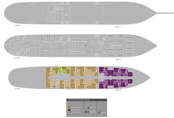 Floorplan of s/v Rembrandt van Rijn